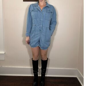 Gianni Bini Denim Longsleeve  Shortalls Size 8